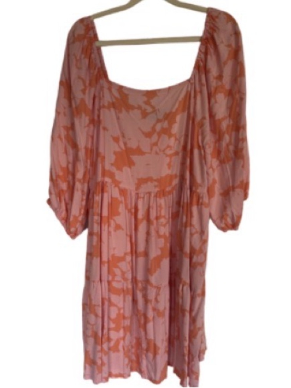 Sanctuary Pink Orange Printed Weekender Babydoll Mini Dress Plus Size 1x - Picture 3 of 6